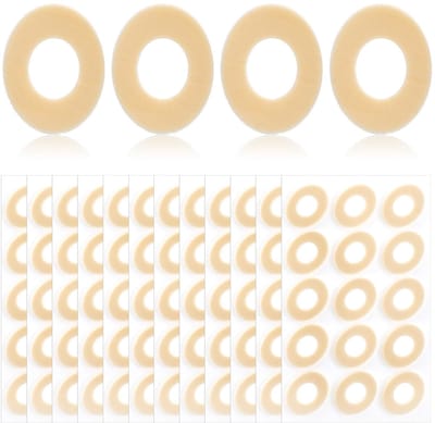 NTH products- Eeltpads 180 Stuks - Ovale Schuimrubberen Kussens - Kleefpads voor Onderkant Voet - Bescherming tegen Schuren - Huidskleur Latex Spons - Maïspads