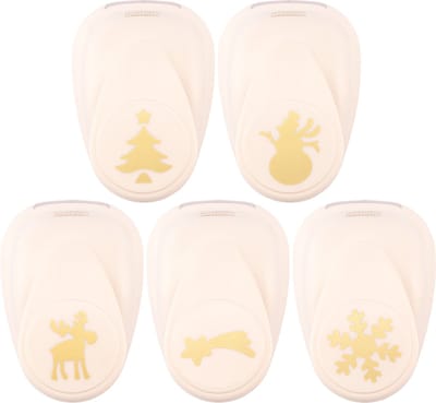Vaessen Creative Pons Set - Figuurpons - Kerst - 5 st. - 1 tot 2,5 cm