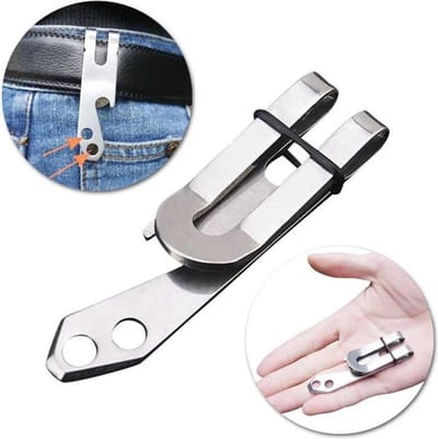 Multifunctionele riem clip houder- Flesopener- sleutelhanger- cash houder- outdoor - Survival set