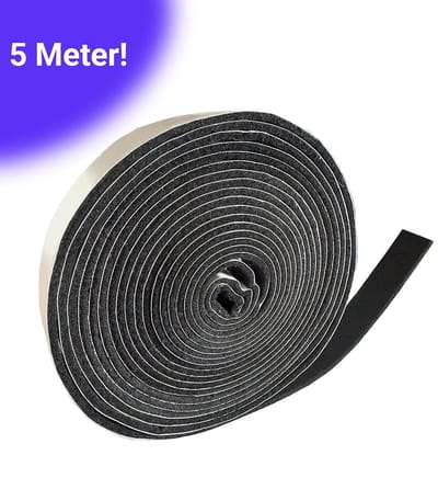 FSW-Products Zelfklevend Meubelvilt Zwart - Rol 5 Meter - 15 mm Breed - 3 mm Dik - Vilt voor Stoelpoten - Vloerbescherming - Anti Kras