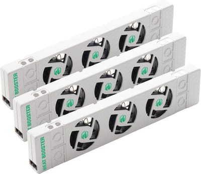 Heatbooster Radiator Ventilator Triple-set – Universeel - Geschikt voor standaard, smalle en enkelplaats radiatoren en convectoren - Magnetisch -  Geruisloos - Ultrazuinig