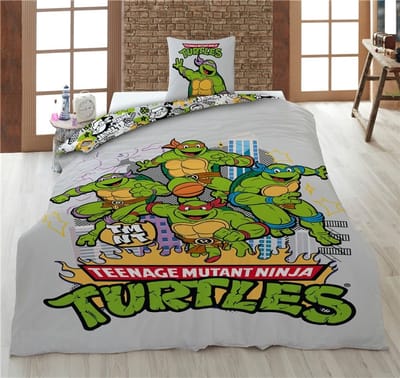 The Teenage Mutant Ninja Turtles Dekbedovertrek - Eenpersoons - 140 x 200 cm - 65 x 65 cm - Polycotton