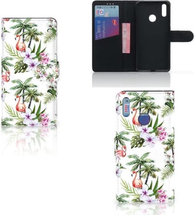 Huawei Y7 (2019) Telefoonhoesje met Pasjes Flamingo Palms