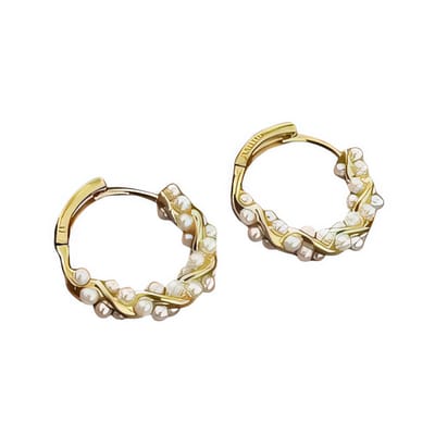 Innerlight® Parisian Pearl Hoops - Oorbellen Dames - Imitatieparel - Gouden oorbellen - Parel oorbellen - Elegant Nieuw Design - Oorringen - Oorhangers - Gouden Oorbellen - Cadeau Sieraden