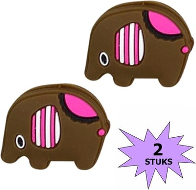 Fako Bijoux® - Tennisdemper - Tennis Demper - Olifant - Bruin - 2 Stuks