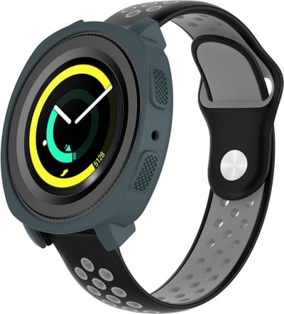 Strap-it Siliconen case - slate bescherm hoesje geschikt voor Samsung Gear Sport - slate beschermhoes voor Samsung Gear Sport