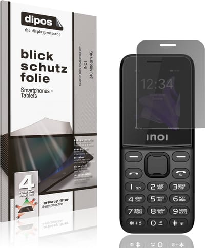 dipos – Matte Privacy Screenprotector geschikt voor INOI 240 Modern 4G | Anti-Spy Beschermfolie