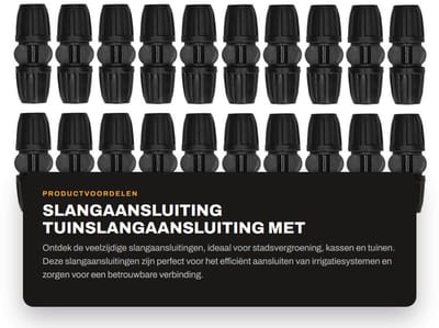 Dailygoods- Slangaansluiting 8/11 met slot - Slangconnector - Irrigatiefittingen - 20 stuks - ABS materiaal - Geschikt voor stadsvergroening