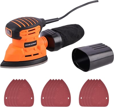 Sander - 130W - Elektrische Excenterschuurmachine - met 16 schuurvellen - 13.000 tpm - Klittenbandbevestigingssysteem - Multi-schuurmachine voor Hoeken & Randen, Hout & Metaal