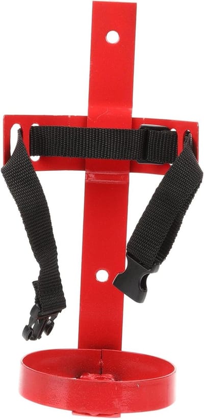 Brandblusser Wandhouder - Montagerek Blusser - Veilige Opslag - Verstelbare Banden - 25.5x10.1cm - Rood