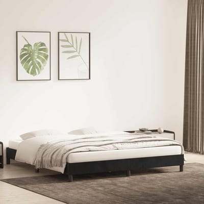 vidaXL - Bedframe - zonder - matras - 180x210 - cm - fluweel - zwart