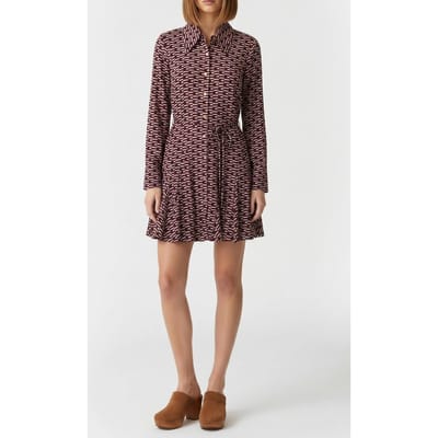 Tommy Hilfiger Self-tie Belt Slim Mini Shirt Dress Logo Print Navy Taglia: 32 | Abiti in T-Shirt Outlet | Donna | Blu