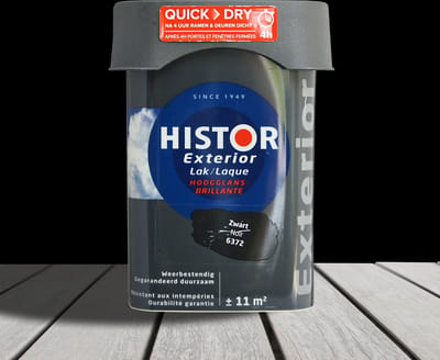 Histor Exterior Lak Hoogglans 0,75 liter - Zwart