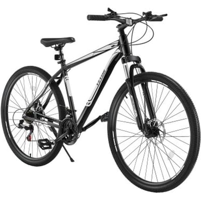 VEVOR Mountainbike MTB-fiets (29") met 21 versnellingen, comfortabel zadel, dubbele schijfremmen, aluminium frame, sportfiets voor mannen en vrouwen, trailsneeuw