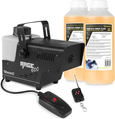 BeamZ RAGE600 rookmachine met 2 liter rookvloeistof en draadloze afstandsbediening - 600W