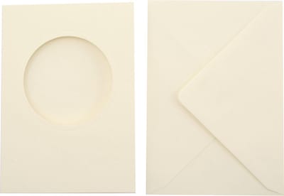 Vaessen Creative Passepartout Rond 5stuks naturel