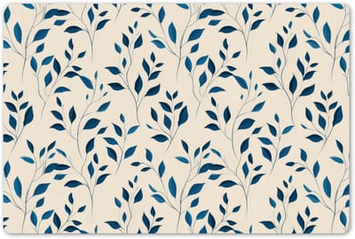 Placemats 45x30 cm - Placemat kunststof - 1 stuk - Patroon - Blauw- Beige - Borden onderleggers - Decoratie voor op tafel - Keuken tafeldecoratie accessoires - Vinyl onderlegger - Tafelversiering