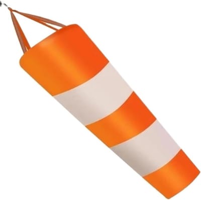 Windzak Outdoor - Windmeter Tuin - Windrichting Meten - Reflecterend Ontwerp - 100 cm - Oranje Wit