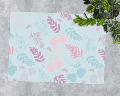 Coloray Vloerbeschermer - Pastelkleurige vegetatie Vloerbeschermer Bureaustoel - 100x70 cm - Blauw Computer Stoel Mat - Vloerbeschermer Bureaustoelmat - Mótif Bureaustoelmat - Rechthoekige Mat - Natuur Thema