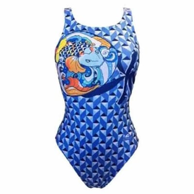 Turbo Geo Carpa Zwemkleding Blauw 11-12 Years Meisje