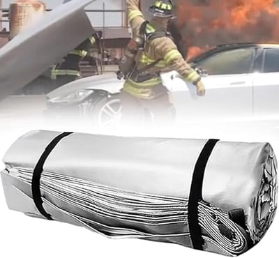 Branddeken Voertuigen - Nooddeken Auto - Brandbestrijding Noodgevallen - Siliconen Gecoat Glasvezel - 6 x 9 m - Grijs