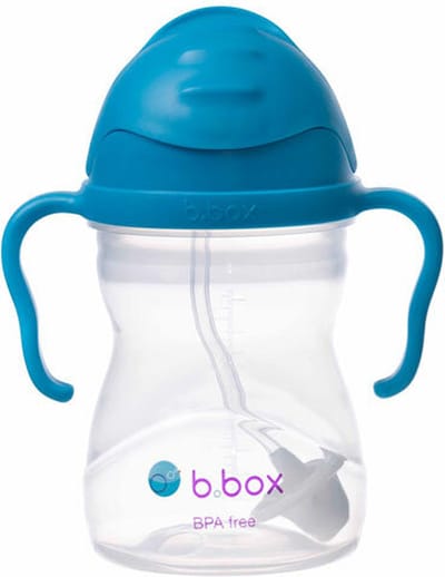 b.box Drinkfles met rietje - Baby Sippy Cup - Drink Vanuit Elke Hoek - Klapdeksel - Verzwaard Rietje - Lekvrij en Eenvoudige Grip - BPA-vrij - Vaatwasserbestendig - Vanaf 6+ Maanden - 240 ml