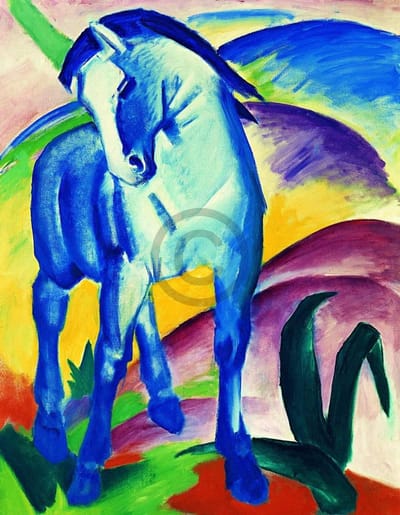 Kunstdruk Franz Marc - Blaues Pferd I 70x90cm