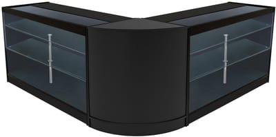 Helios led winkeltoonbank set - zwart - 60x60/150x60x90 cm - wit led