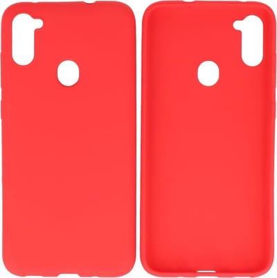 Bestcases Color Telefoonhoesje - Backcover Hoesje - Siliconen Case Back Cover voor Samsung Galaxy A11 - Rood
