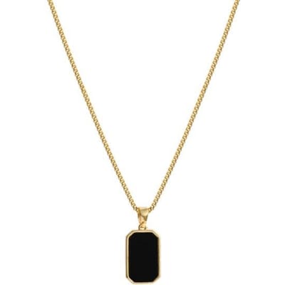 Nieuwe Hanger Sleutelbeenkettinkje Geometrisch Dubbelzijdig Letterdoos Ketting Ins Koude Wind Eenvoudig Temperament Trend beige
