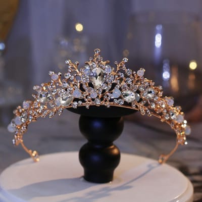 Kroon Tiara Bruids Diamant Haaraccessoires Prinses Verjaardagsfeest Kroon Haarband Bruidsjurk Accessoires gray
