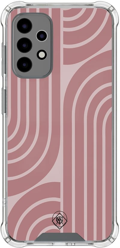 Hoesje (shockproof) geschikt voor Samsung Galaxy A52 5G - Blush shapes - Extra sterke case - TPU/polycarbonaat - Print - Roze, Transparant