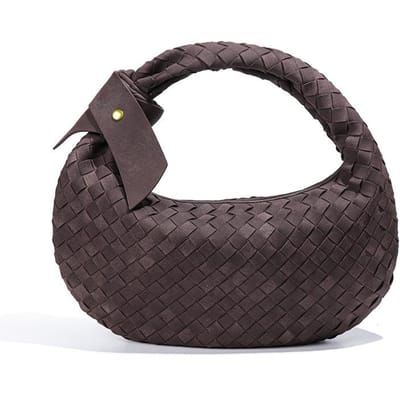 Woven schoudertas met grote capaciteit voor herfst en winter, veelzijdige croaker bag, matte okseltas gray