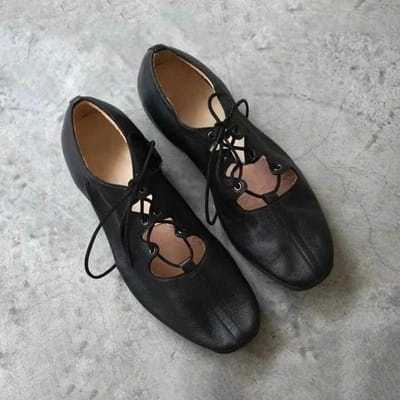 Ballet Platte Lage Schoenen Zachte Schoenen voor Dagelijks Gebruik Lente en Herfst Retro Kruislings Geveterde Platte Mary Jane Schoenen 40 black