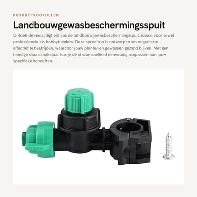 Dailygoods- Sproeikop Verstelbaar - Verstuivingssproeier - Tuin/landbouw - Slijtvast materiaal - Draaischakelaar - 9 mm inlaat - Verstuiver