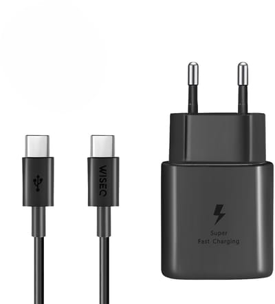 WiseQ USB C Snellader - Geschikt voor Samsung - Inclusief 2 meter kabel - Zwart