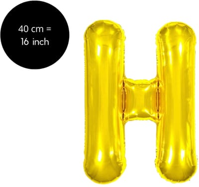 Fienosa Letter Ballonnen - Letter H - Goud - Kleur Goud - 40 cm - Helium Ballon - Verjaardag Ballon - Verjaardag versiering