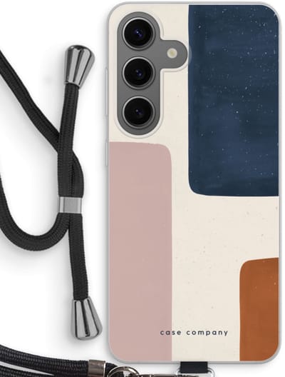 Case Company® - Hoesje met koord geschikt voor Samsung Galaxy S24 hoesje met Koord - Geo #5 - Telefoonhoesje met Zwart Koord - Bescherming aan alle Kanten en Over de Schermrand