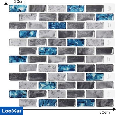 LooMar Tegelstickers - Zelfklevende plaktegels - Zelfklevend behang - Muurstickers - Geschikt voor woonkamer slaapkamer keuken badkamer babykamer - Tegels