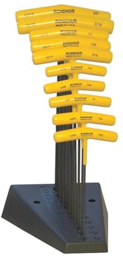 T-greep Balldriver Hex Set 3/32"-3/8" met Stand