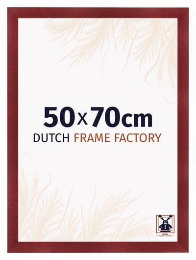 Fotolijst 50x70 cm - MDF - Wijnrood Geveegd - Praag
