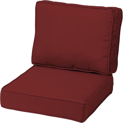 Waterdicht zitkussen - Buitenkussen comfort - Terras meubilair - Verstelbare riemen - 55 x 55 cm - Bordeauxrood