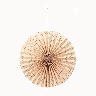 Waaier Muur Pompeian Red Ø43 cm - Stella Rosette Medium - Broste Copenhagen - Gemaakt van Bananenpapier - Inclusief touwtje om op te hangen - Wanddecoratie Rood