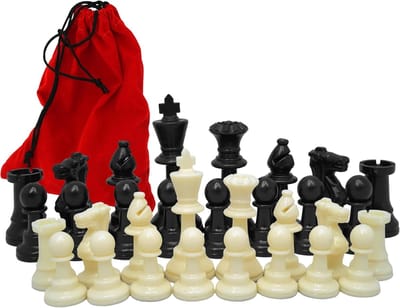 Schaakstukken set - Klassiek design - Strategisch spel - Gevilt met viltglijders - Koning 93mm - Zwart wit