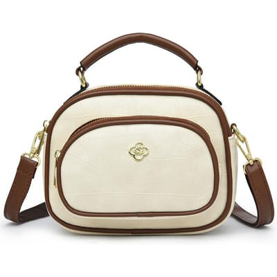Sac Carré Petit Rétro Simple et de Haute Qualité Été Simple et Polyvalent Sac Maman Sac Bandoulière white