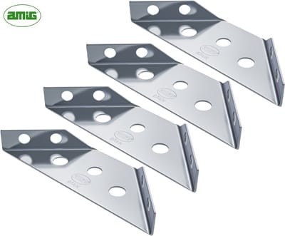 AMIG 3D Hoekverbinder - Set van 4 Stuks - Versterkingshoek voor Plaatmateriaal - Driehoekige Vorm - Verzinkt Staal