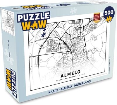 Puzzel Kaart - Almelo - Nederland - Legpuzzel - Puzzel 500 stukjes