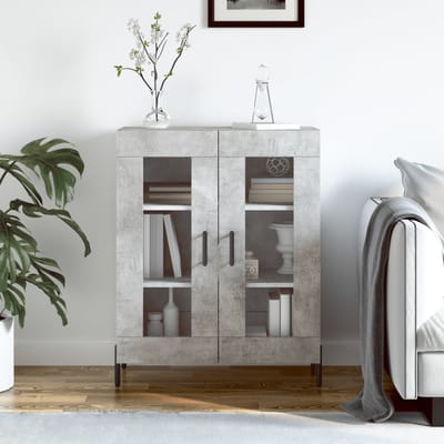 vidaXL - Dressoir - 69,5x34x90 - cm - bewerkt - hout - betongrijs