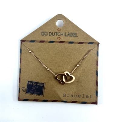 Go Dutch Label Armband (Sieraad) Dubbel hartje Rosé