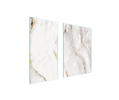 TMK ArtDeko Marmerserie - Glazen Beschermplaat - 75x52 cm - Meerdere Kleuren - Veiligheid